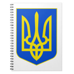 Caderno Espiral Brasão de Armas da Ucrânia Tridente Dourado Arte E
