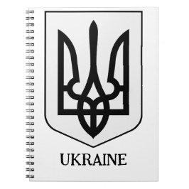 Caderno Espiral Brasão de Armas do Estado da Ucrânia Arte Minimali