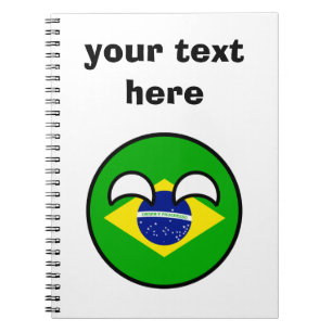 Caderno Espiral Brasil Geeky de tensão engraçado Countryball