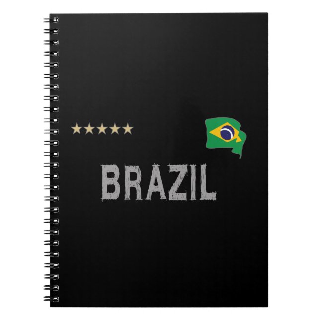 Caderno Espiral Brasil: Ventilador de futebol camisa coração (Frente)