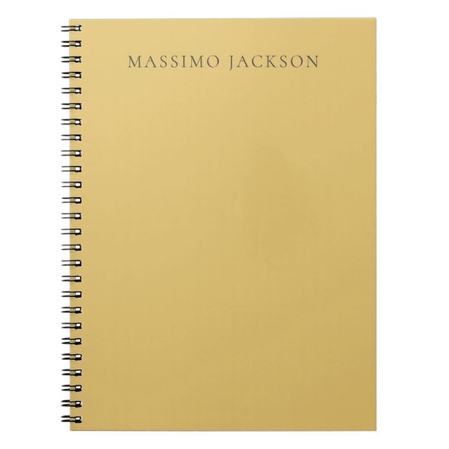 Caderno Espiral Brass Yellow Minimalist Plain Modern Aesthetic (Frente)