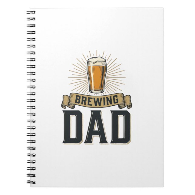 Caderno Espiral Brewing Dad Beer Vintage Engraving Shirt Design_1 (Frente)