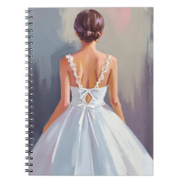 Caderno Espiral Bridal Gown | White Lace Dress Watercolor Wedding