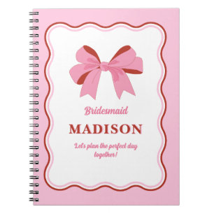 Caderno Espiral Bridesmaid Bachelorette Rosa