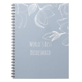 Caderno Espiral BRIDESMAIDS GIFTS DEMONSTROU Azul Magnolias Branca