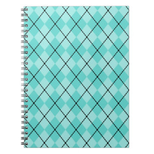 Caderno Espiral Bright Aqua Argyle Notebook