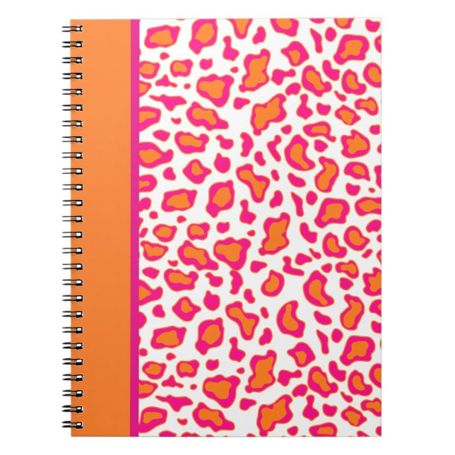 Caderno Espiral Bright Orange Leopard Print Nobook (Frente)
