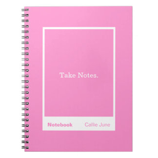 Caderno Espiral Bright Pink Block Quote Classic Notebook