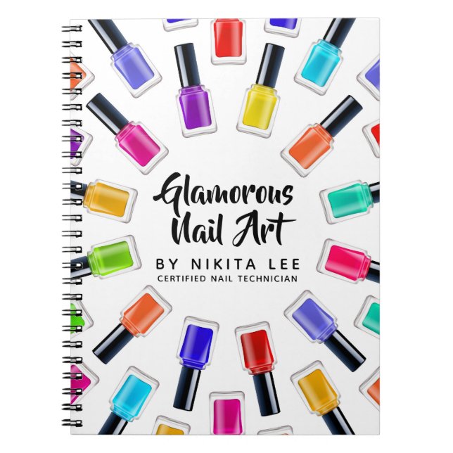 Caderno Espiral Bright Rainbow Nail Polonês Art Tech Salon (Frente)
