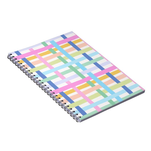 Caderno Espiral Bright Rainbow Plaid Journal - Colourful pastel (Lado Direito)