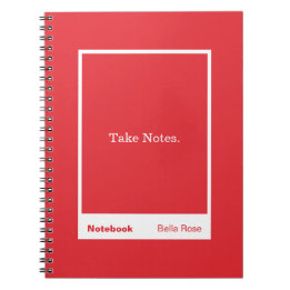 Caderno Espiral Bright Red Block Quote Classic