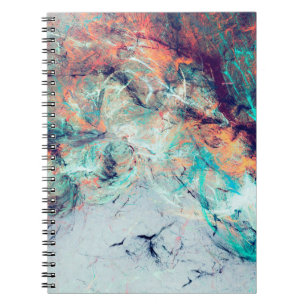 Caderno Espiral Bright splashes artísticos. Tendência de pintura d