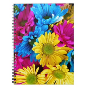 Caderno Espiral Brightly Colored Daisies