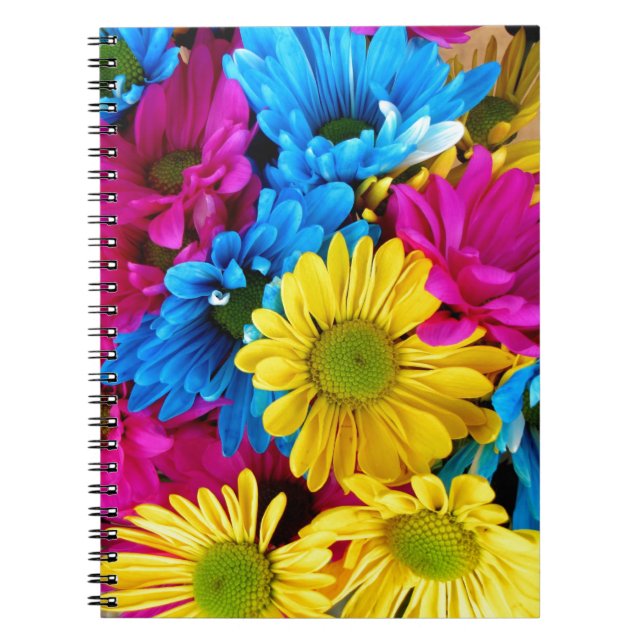 Caderno Espiral Brightly Colored Daisies (Frente)