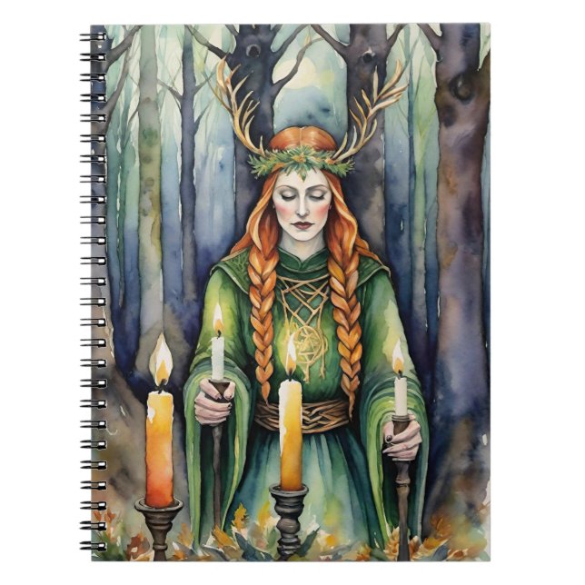 Caderno Espiral Brigid Imbolc Floresta Celta Celta Wiccan (Frente)