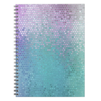Caderno Espiral Brilhante Abstrato Mosaico multicolorido