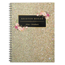 Caderno Espiral Brilhante Dourado moderno brilha