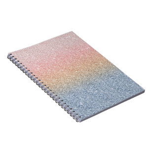 Caderno Espiral Brilhante Rosa azul brilhante Brilhante Dourado