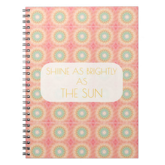 Caderno Espiral Brilhe Intensamente como o Sol Citação Positiva Ma