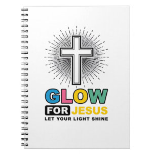 Caderno Espiral Brilhe Para Jesus Camisa Cristã Cruz Luz Design_