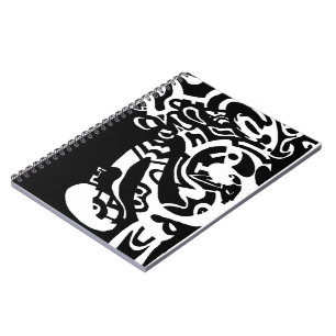 Caderno Espiral "Brilho" Arte de Abstrato B&W