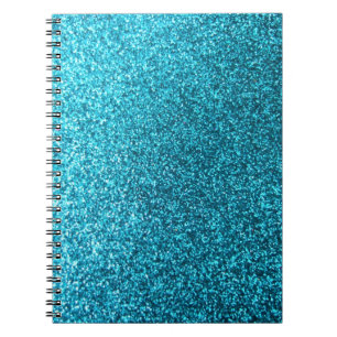 Caderno Espiral Brilho azul do falso