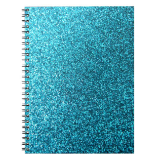 Caderno Espiral Brilho azul do falso