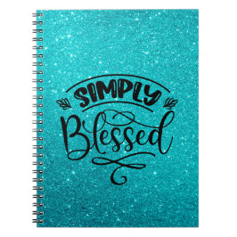 Caderno Espiral Brilho Azul | Notebook Simplesmente Abençoado