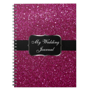 Caderno Espiral Brilho cor-de-rosa