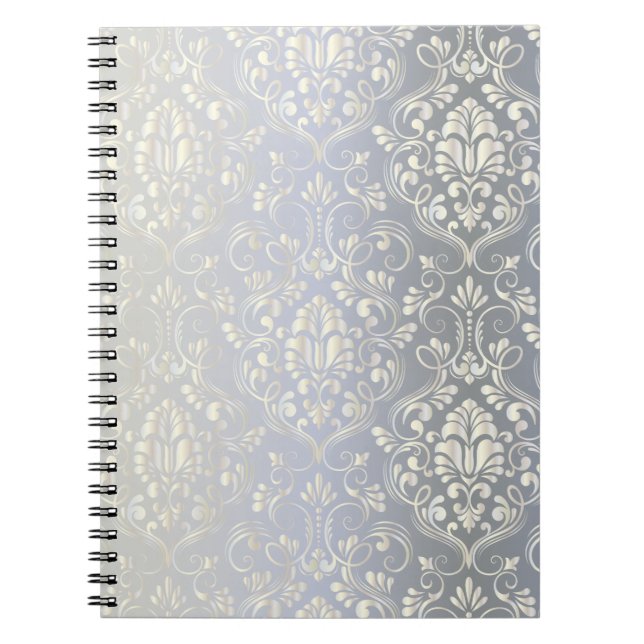 Caderno Espiral Brilho da vinheta Damask (Frente)