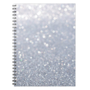 Caderno Espiral brilho de fundo abstrato de brilho prateado