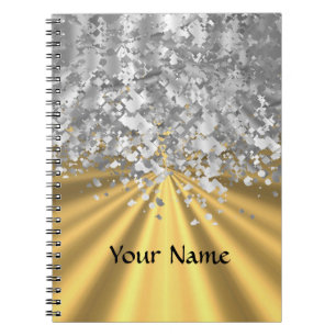 Caderno Espiral Brilho do ouro e do falso personalizado