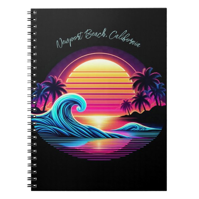 Caderno Espiral Brilho do Surf sunset (Frente)