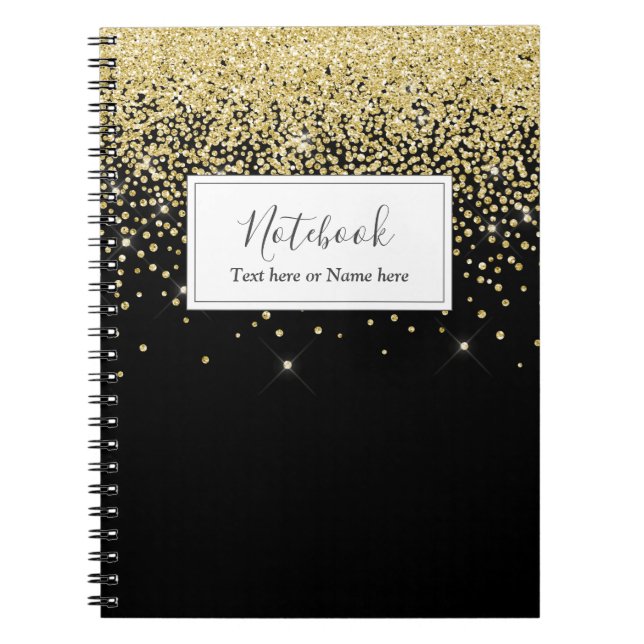 Caderno Espiral brilho dourado (Frente)