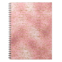 Brilho Dourado e Listras Glam de Folha Rosa Claro