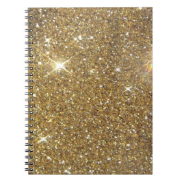 Caderno Espiral Brilho Dourado luxuoso - imagem impressa