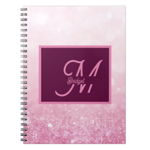 Caderno Espiral Brilho Feminino Rosa Menina Gradiente Abstrato