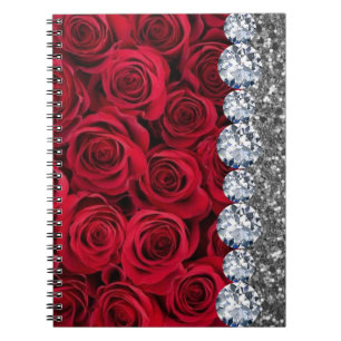 Caderno Espiral Brilho Interior Chic Dourado Rosa Casa
