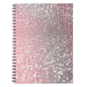 Caderno Espiral Brilho na moda luxuoso da faísca cor-de-rosa