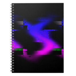 Caderno Espiral Brilho Plasma Preto