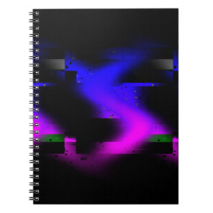 Caderno Espiral Brilho Plasma Preto