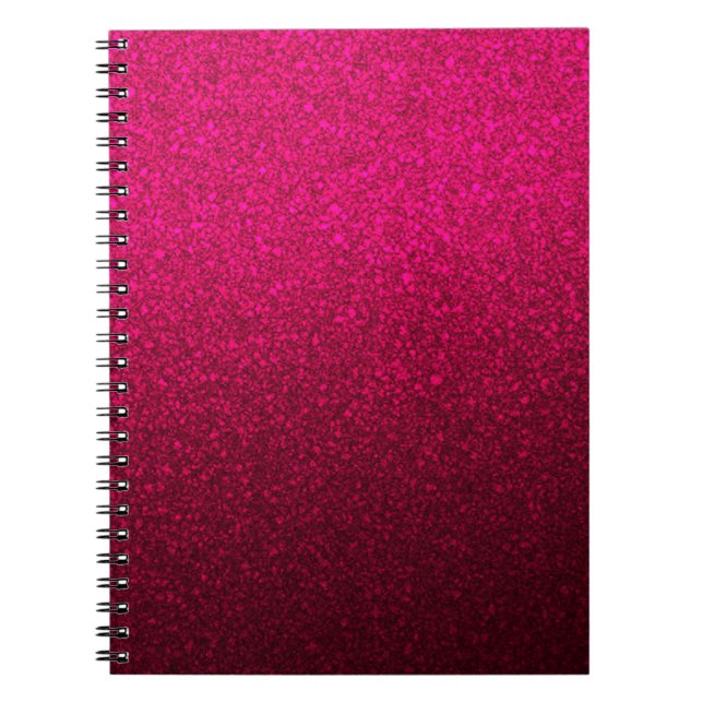 Caderno Espiral Brilho Rosa Quente (Frente)