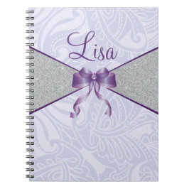 Caderno Espiral Brilho roxo