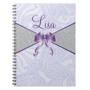 Caderno Espiral Brilho roxo