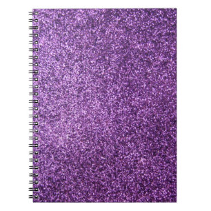 Caderno Espiral Brilho roxo do falso