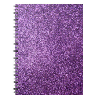 Caderno Espiral Brilho roxo do falso