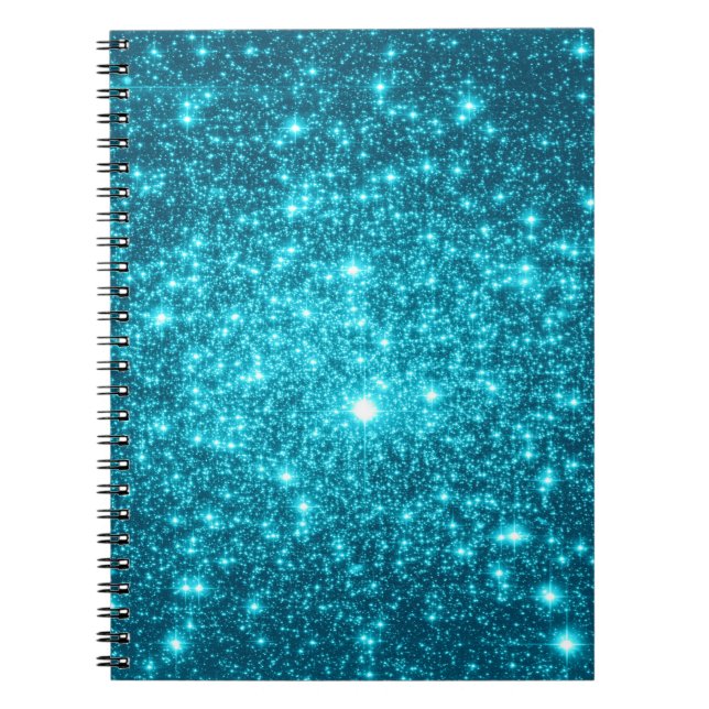 Caderno Espiral Brilho Turquesa (Frente)
