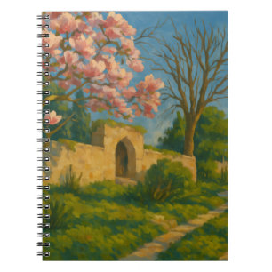 Caderno Espiral Brilhos Gêmeos - Pintura do Caminho do Jardim Tran