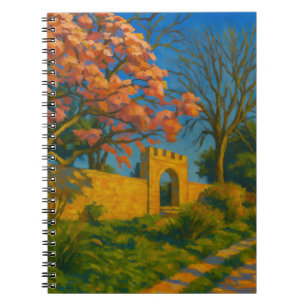 Caderno Espiral Brilhos Gêmeos - Pintura do Caminho do Jardim Tran