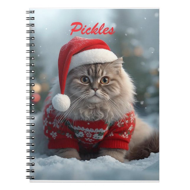 Caderno Espiral Brincadeira Britânica de Natal Personalizado (Frente)